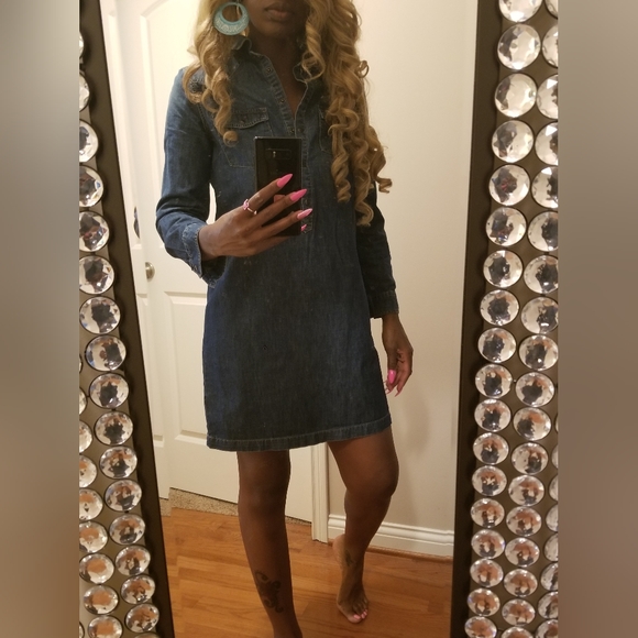 Denim Shirt Dress size Medium - Picture 7 of 12